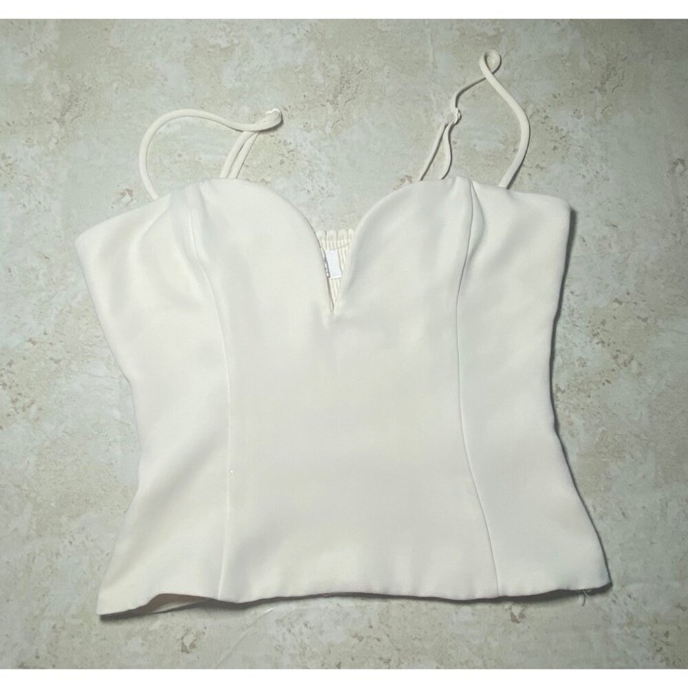 Wilfred XS Cream Camisole Top Adjustable Straps Smocked Back Coquette‎ Bridal